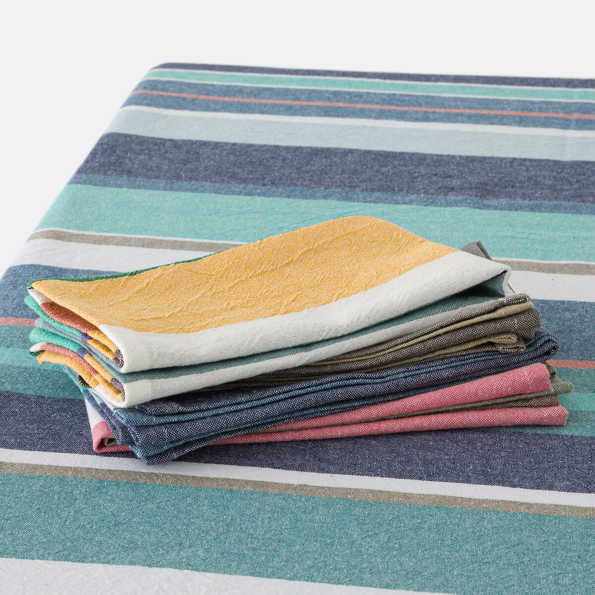 LA REDOUTE INTERIEURS<br>Toalha de mesa com listras de algodão lavado Antika