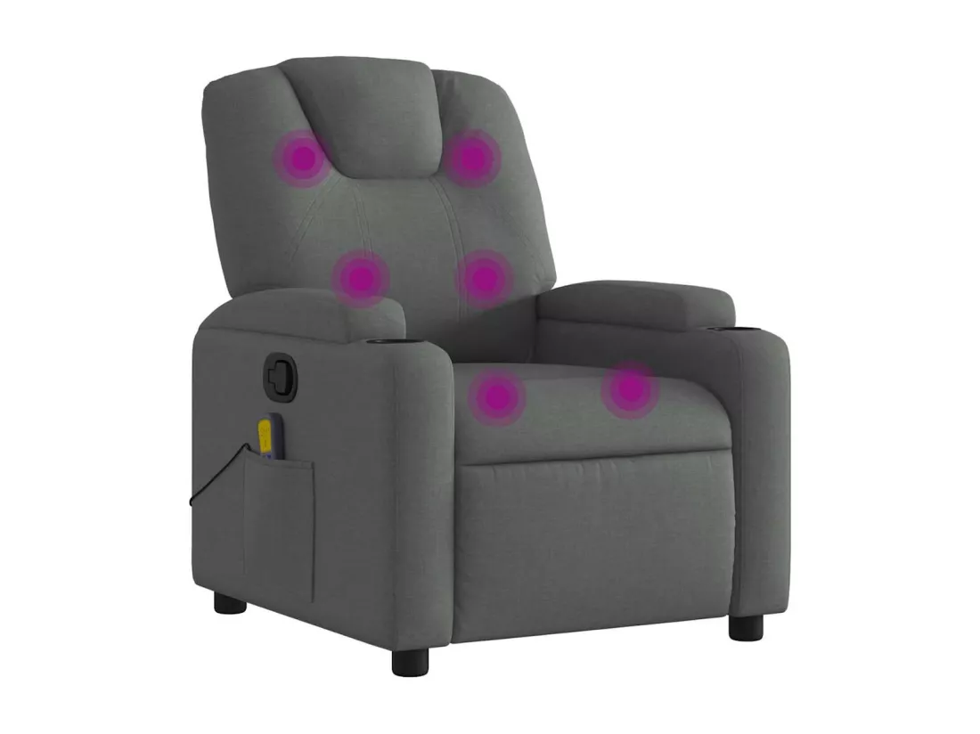Fauteuil de massage inclinable Gris foncé Tissu
