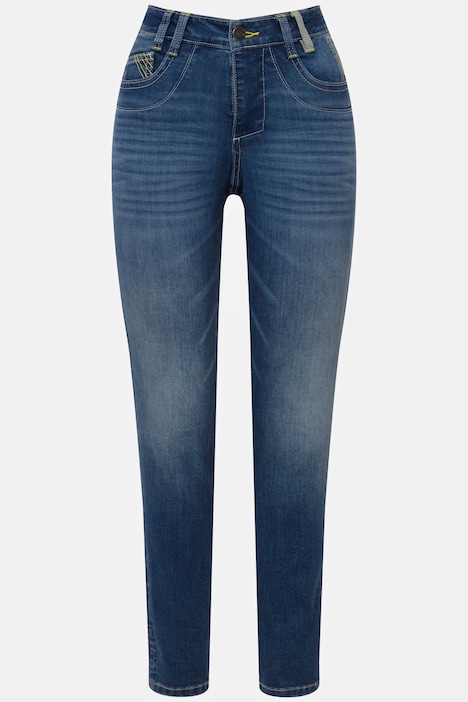 Slim-Jeans, 5-Pocket, Saum mit TurnUp, mit recyceltem Polyester