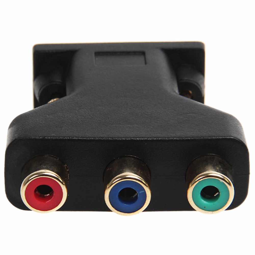 VGA (m) auf Component AV Audio Video 3-RCA-Buchsen (w) Adapter mit vergoldeten Anschlüssen in Schwarz