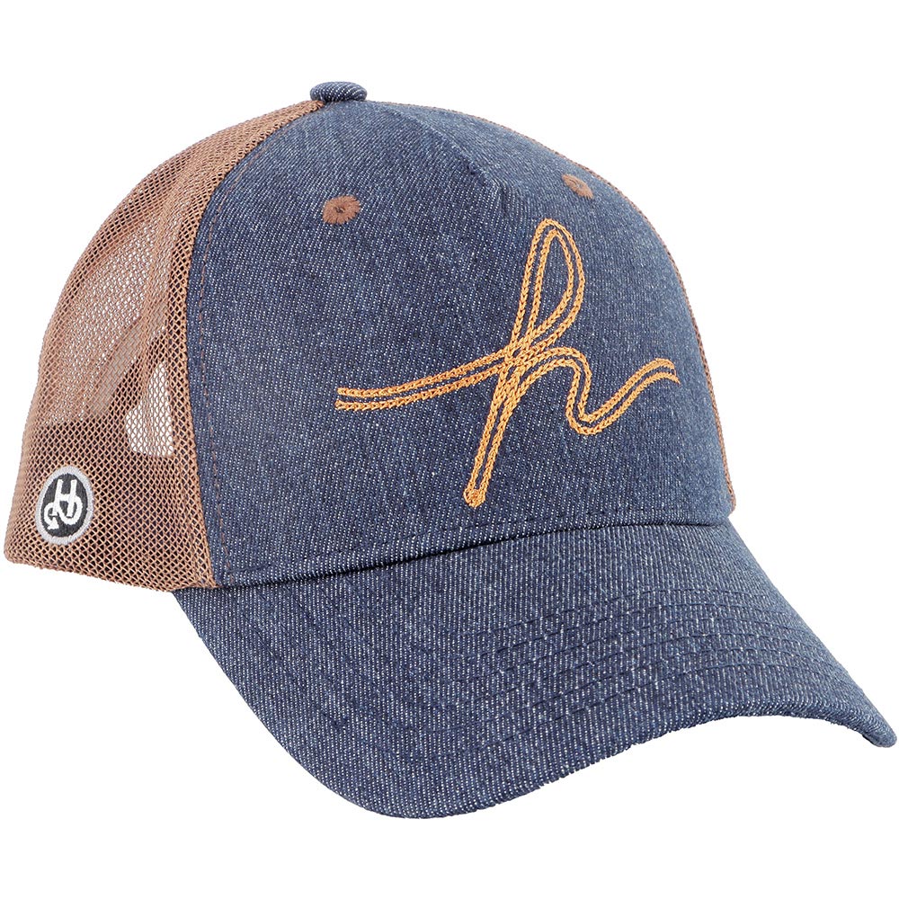 Helstons - Casquette Denim Bleu / Marron