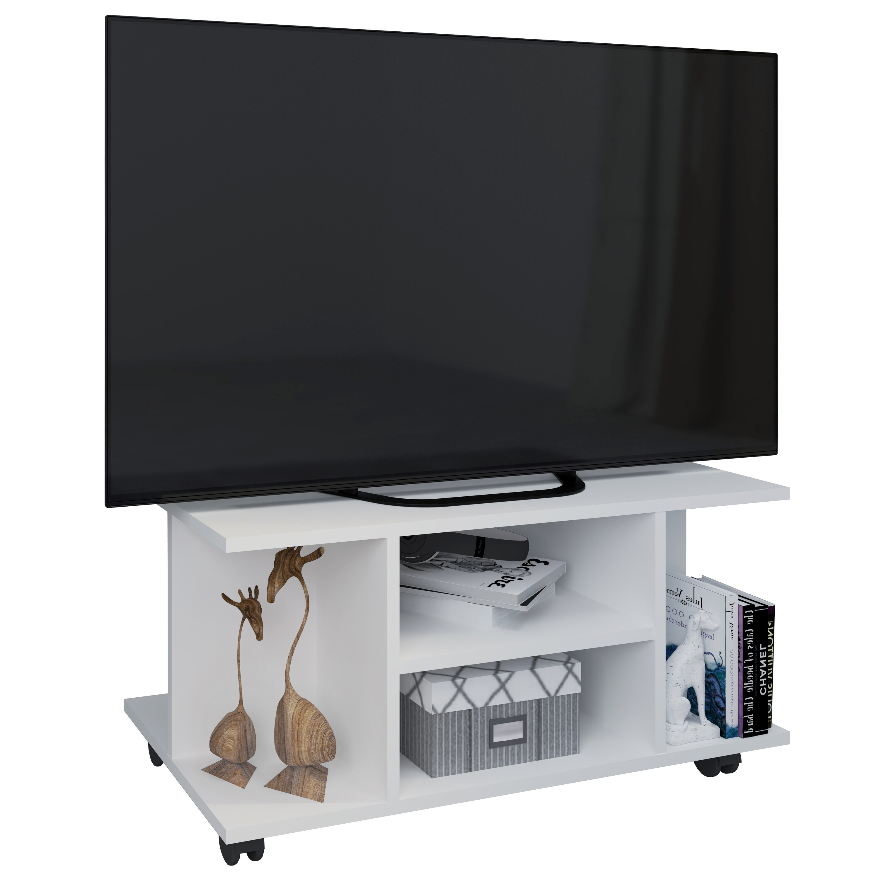 VCM Holz TV Lowboard Rollen Fernsehschrank Tisch Konsole rollbar Möbel Fernsehtisch Findalo