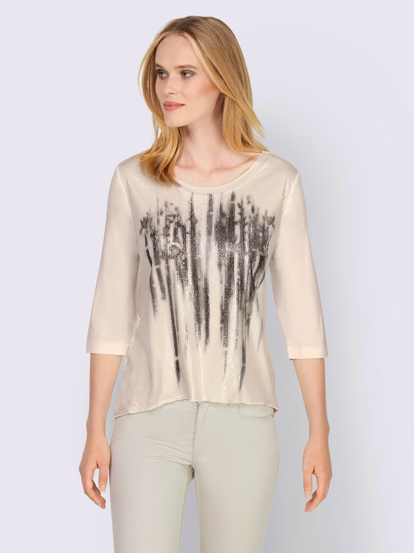 T-shirt imprimé à paillettes brillantes