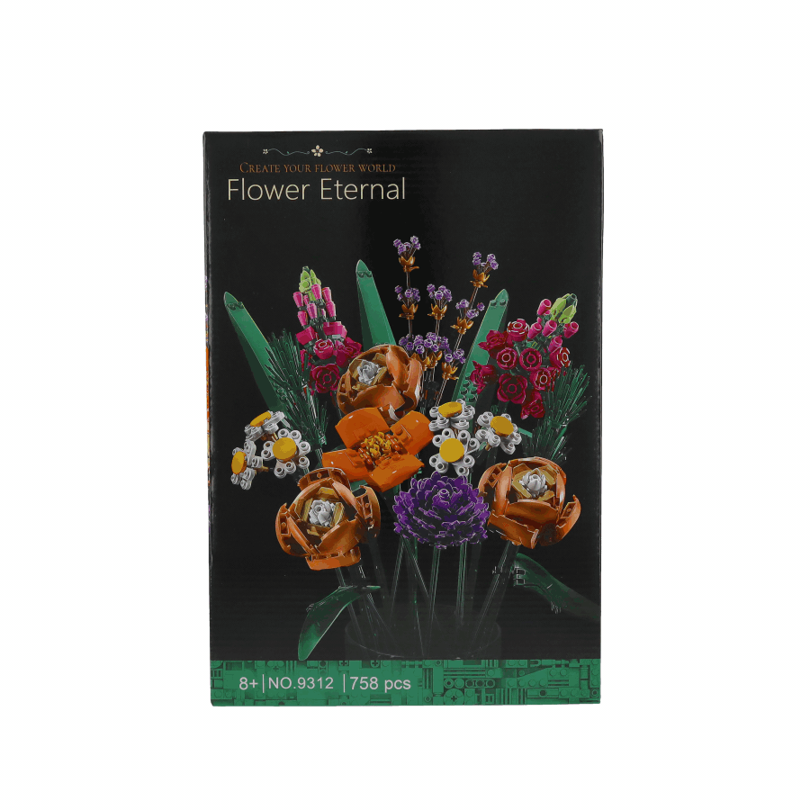 (756-tlg. Set) Bausteine Blumenstrauss Bausatz für Erwachsene Künstliche DIY Blumen Deko - Bunt