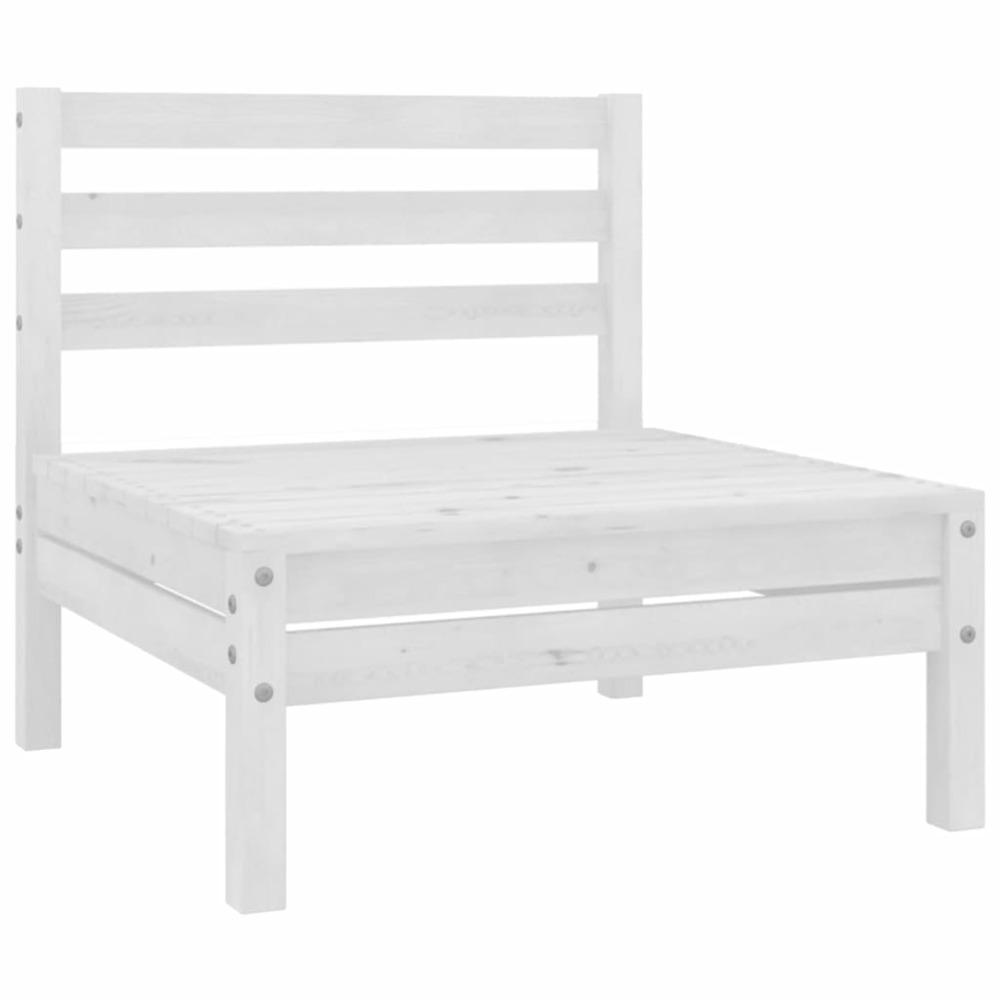 Salon de jardin meuble d'extérieur ensemble de mobilier 6 pièces bois de pin massif blanc