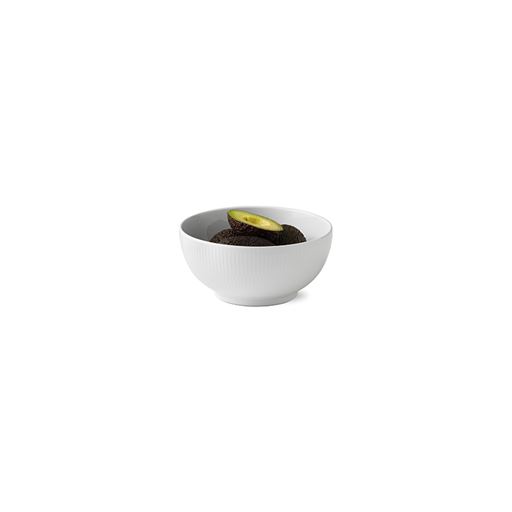 Royal Copenhagen Hvid Riflet Skål, Ø18 cm