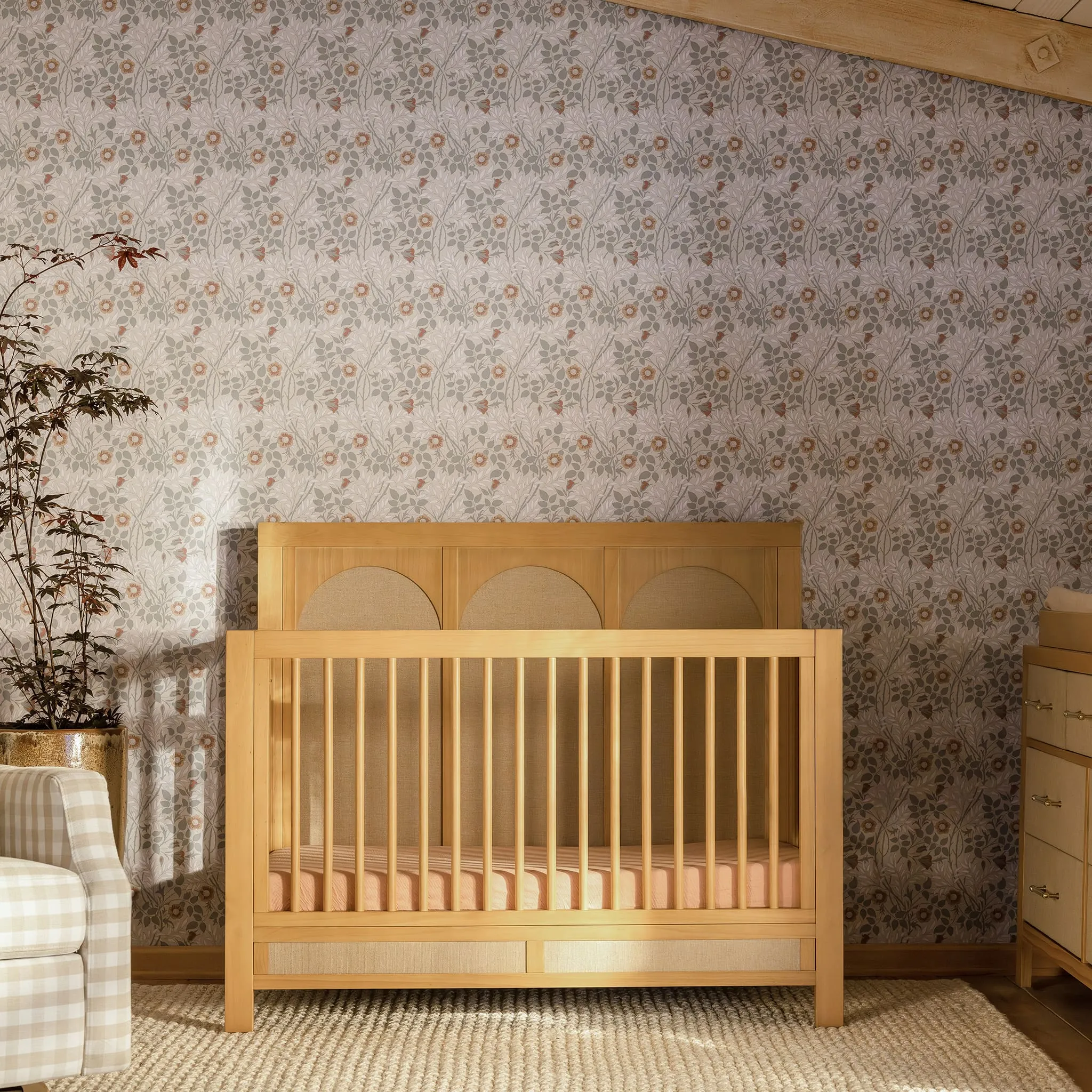 DaVinci Couchette Convertible 4-en-1 Eloise - Miel et Tissu Eco-Weave