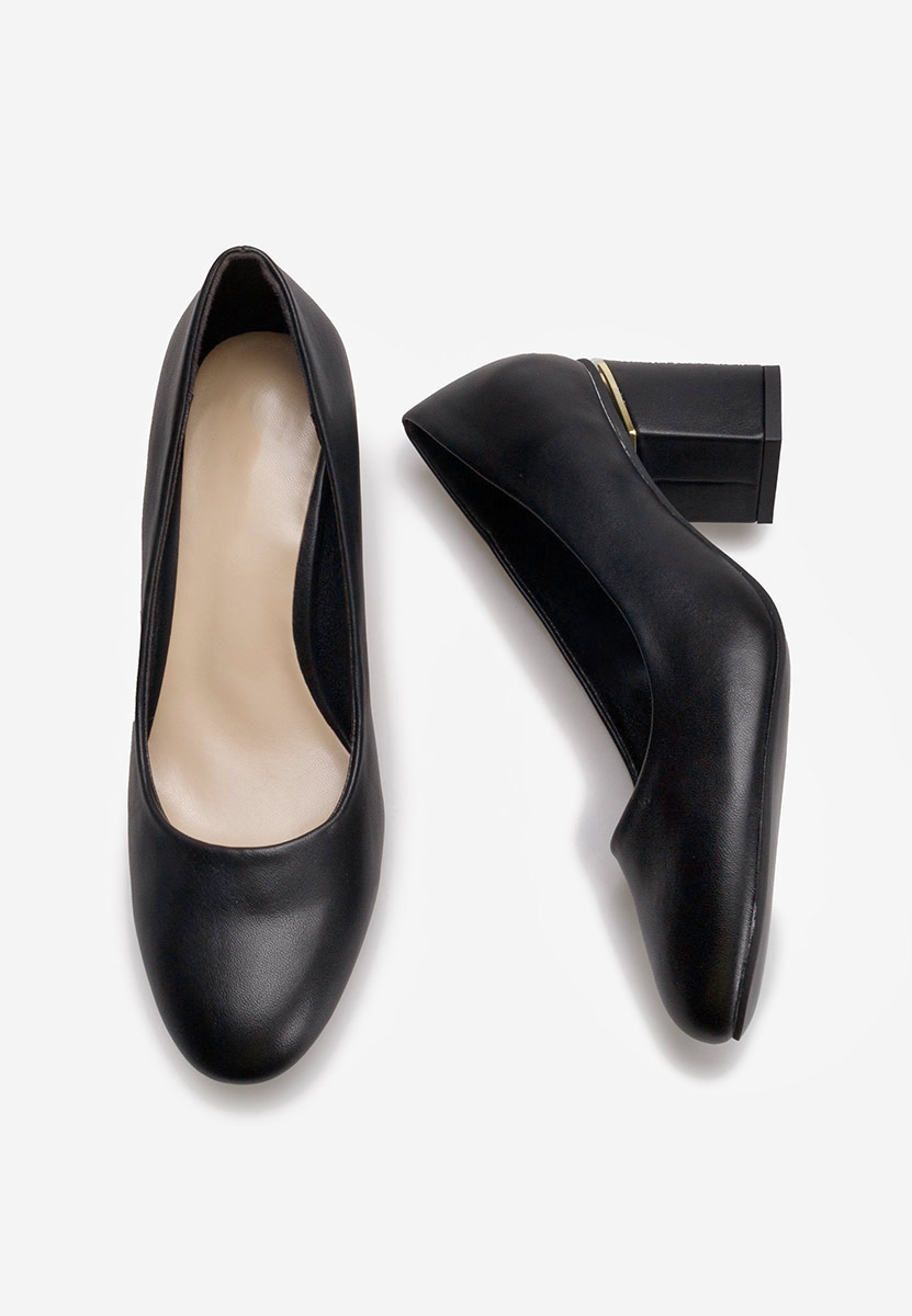 Chaussures à talon épais noirs Klata