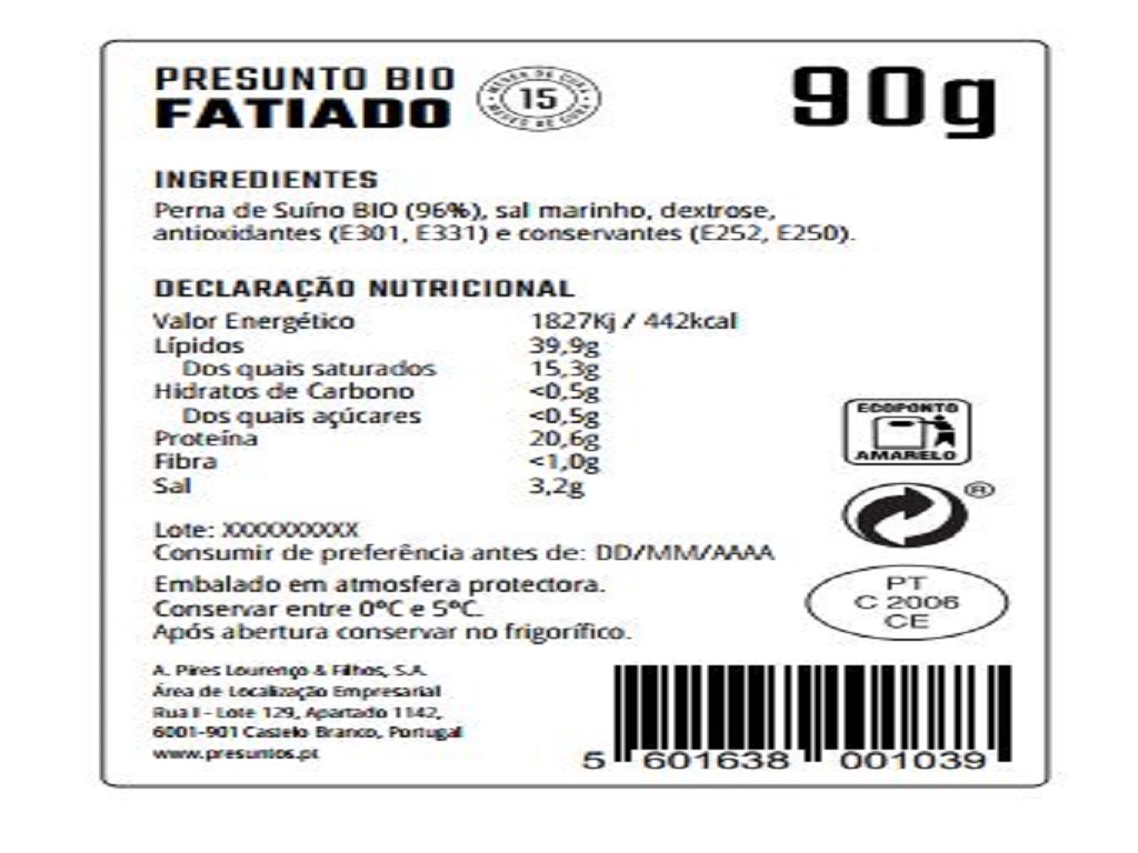 PRESUNTO LOURENÇO FATIADO BIO 90G