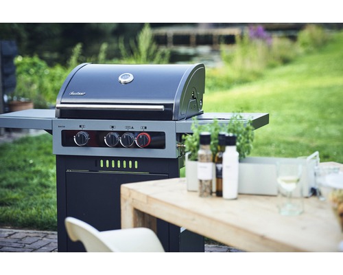 Enders Boston Black 3 K Turbo 3-pits gasgrill, 134 x 59 x 115 cm, staal, zwart