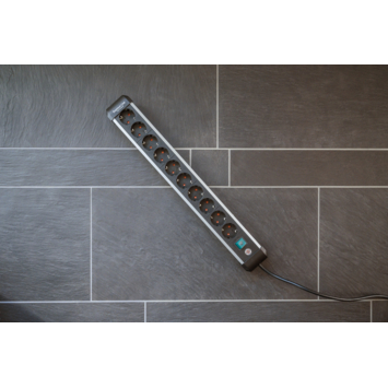 Brennenstuhl Premium-Alu-Line stekkerdoos 10-voudig met schakelaar aluminium 3 Meter