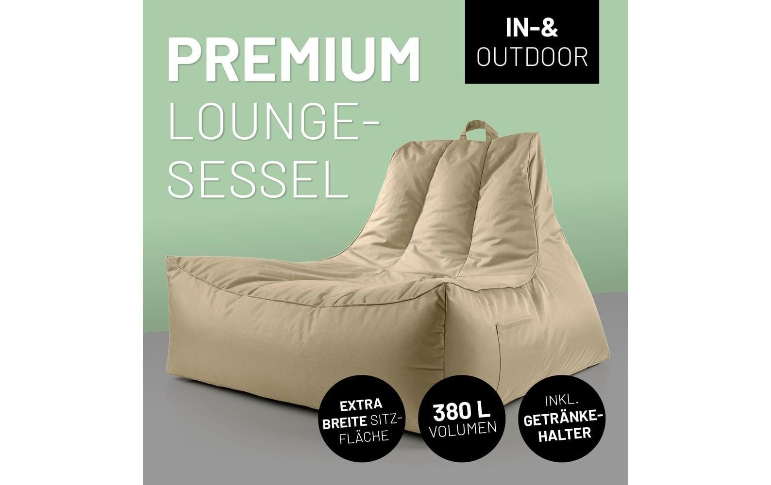Lumaland Sitzsack »Lounge mit Flaschenhalter 380 l«