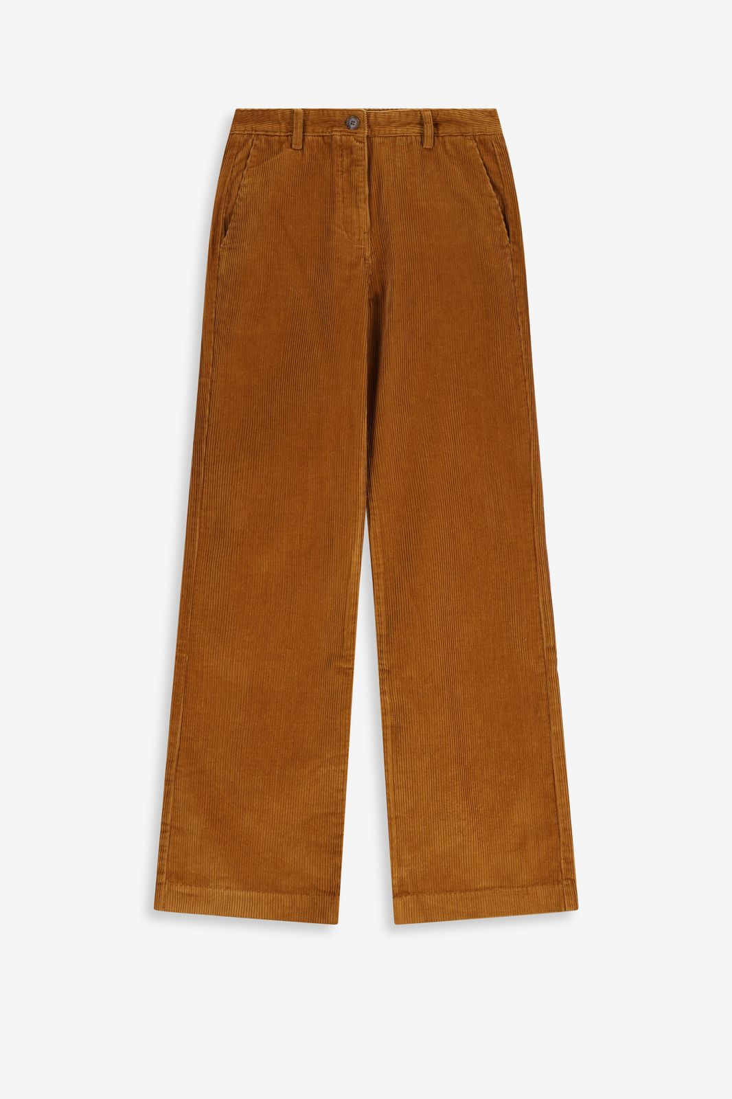 Bruine wide leg corduroy broek