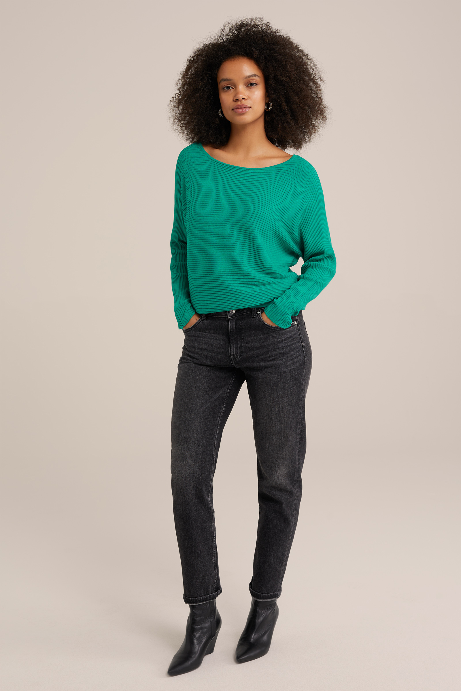 geribde trui WE Fashion Felgroen