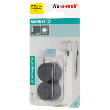 Magneetschijf ferriet Zwart 24,5xH5mm 8 stuks