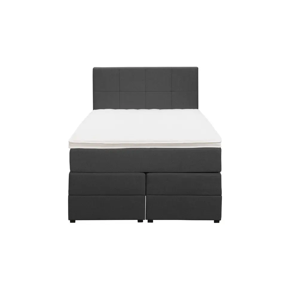 Boxspring met opbergruimte Liv geblokt - antraciet - 120x200 cm