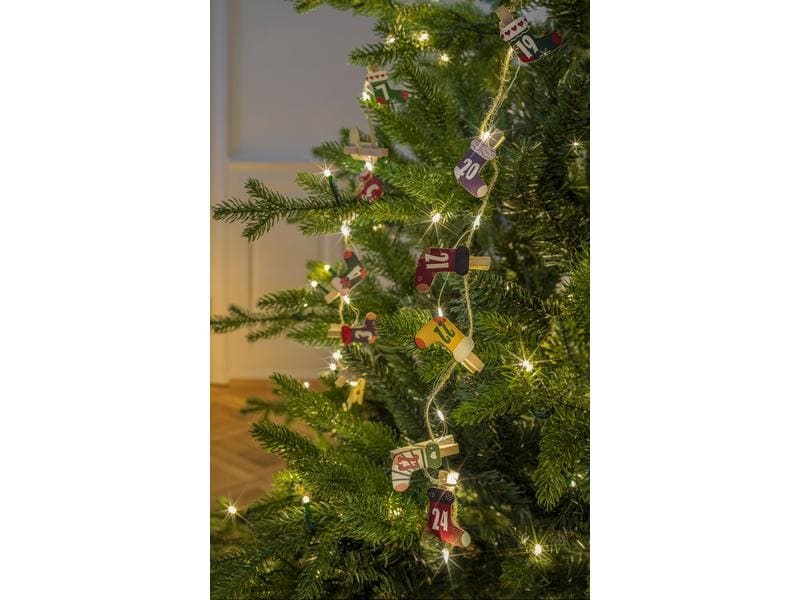 STT Adventskalender Clips Christmas Socks, 25 LEDs, 1.8 m LED Lichterkette