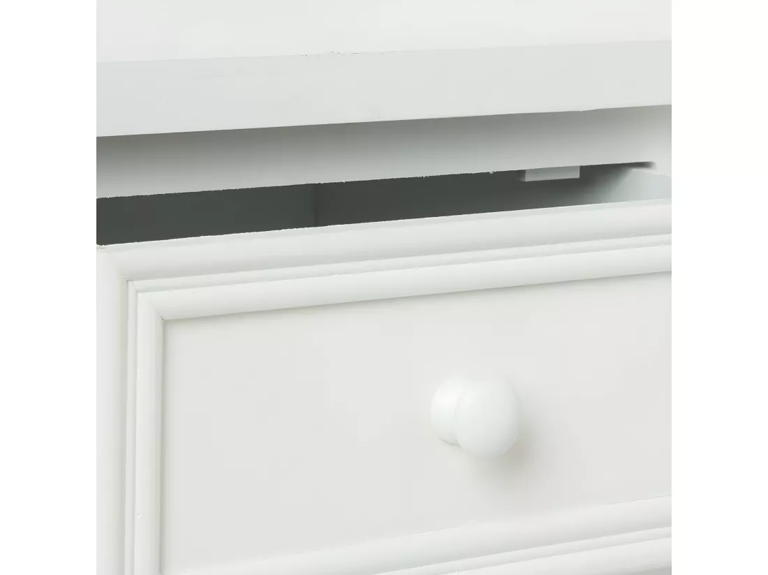 Meuble Console 2 Tiroirs en Bois Blanc H 76 cm