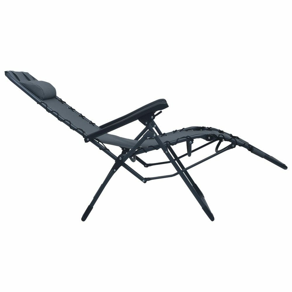Chaise pliable de terrasse textilène gris