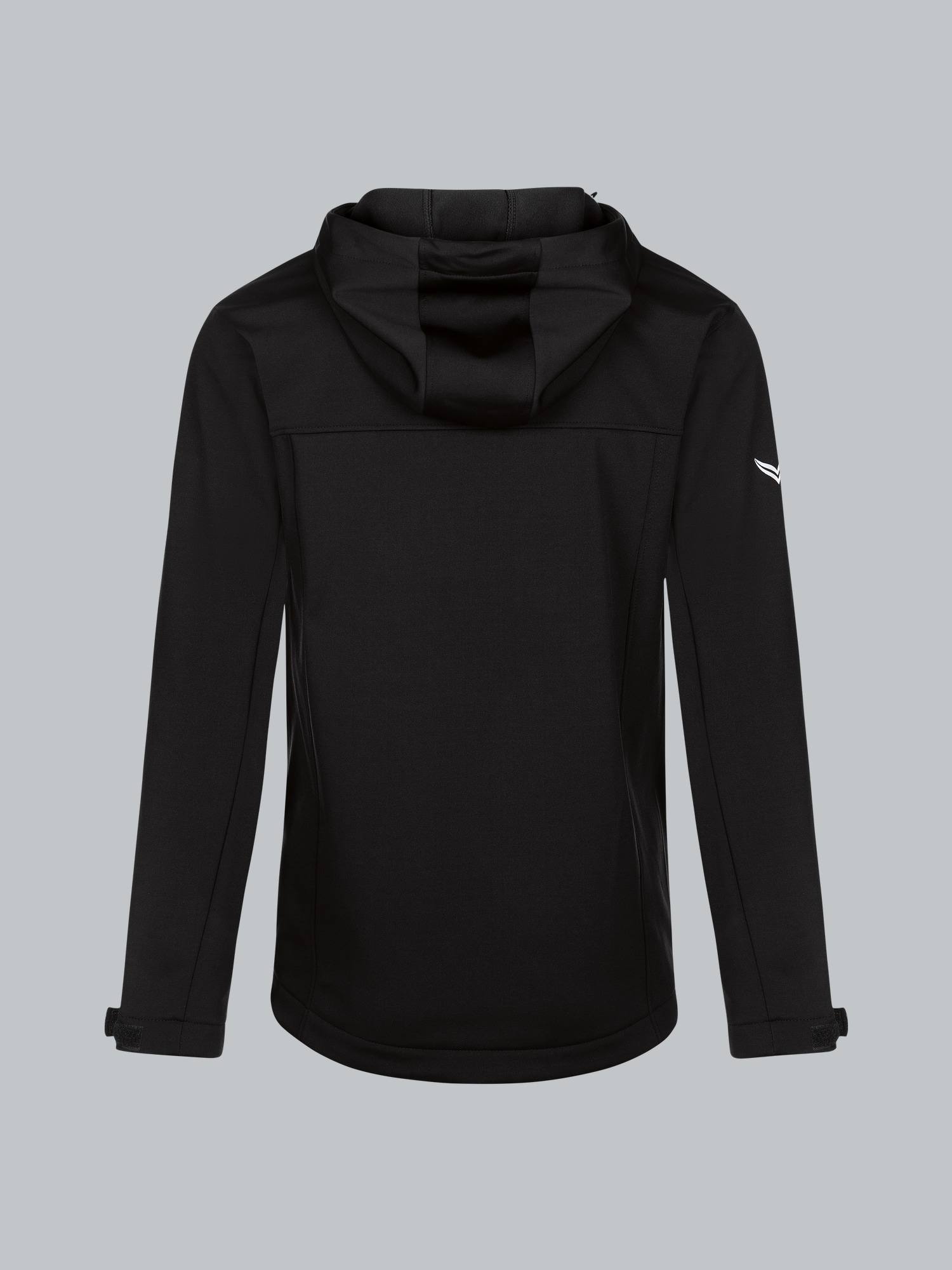Klassische Softshell–Kapuzenjacke Schwarz