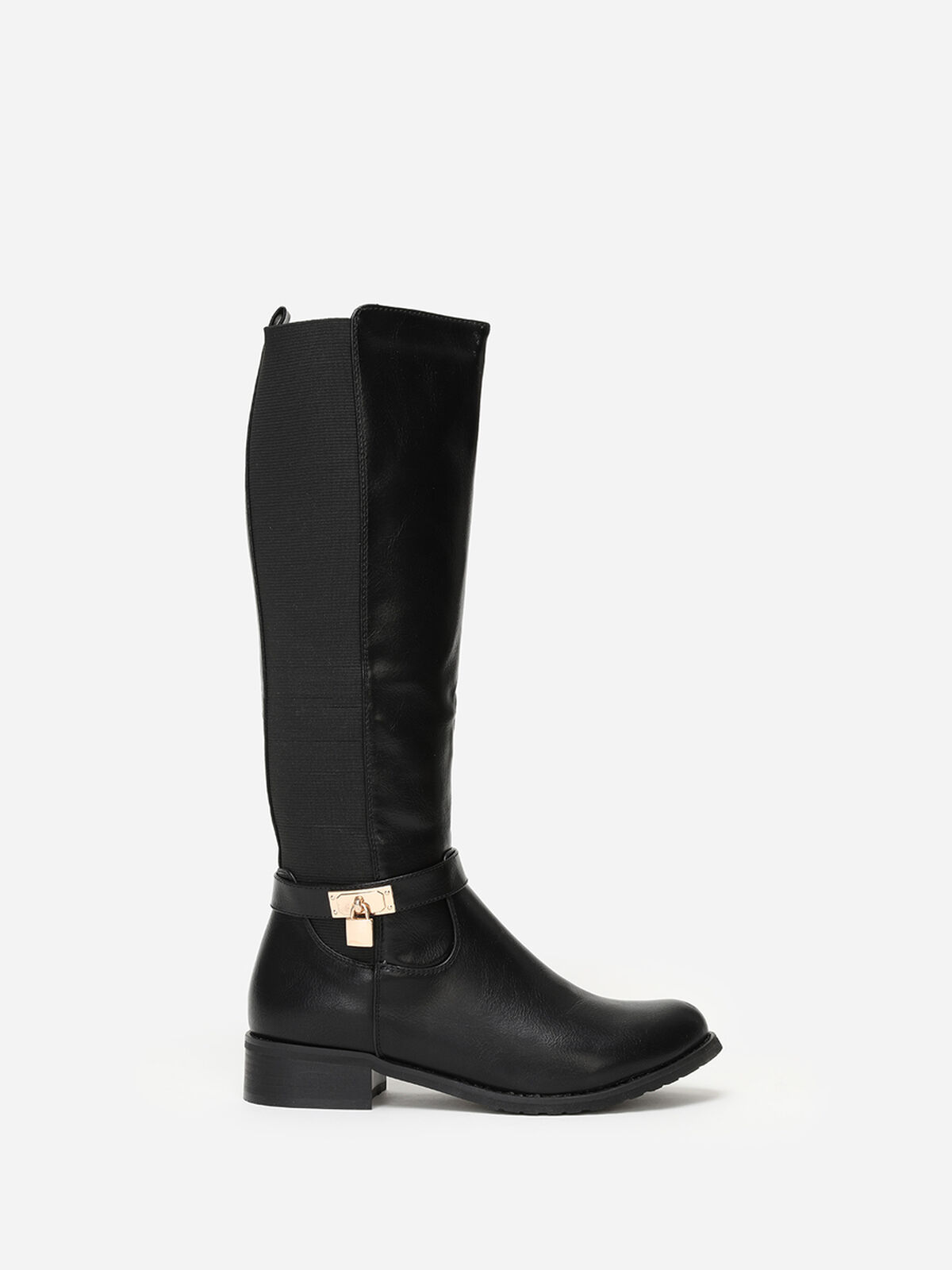 Bottes cavalières avec cadenas- Noir