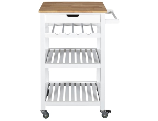 THE HOME DECO FACTORY - Desserte à roulettes en bois 40 x 61 x 84.5 cm blanc