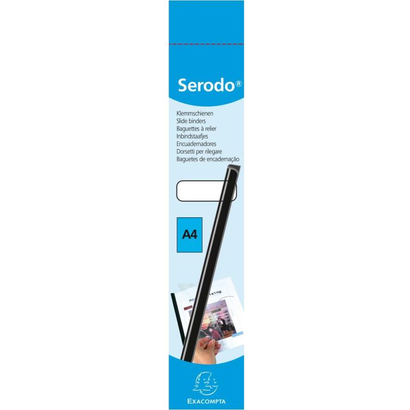 Boite de 25 baguettes à relier 12mm capacité 120 feuilles A4 - Cristal