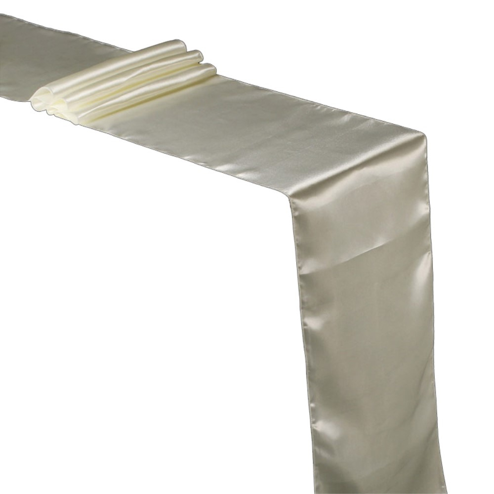 (30x275cm) Satin Tischläufer Party Deko Tischtuch - Ivory