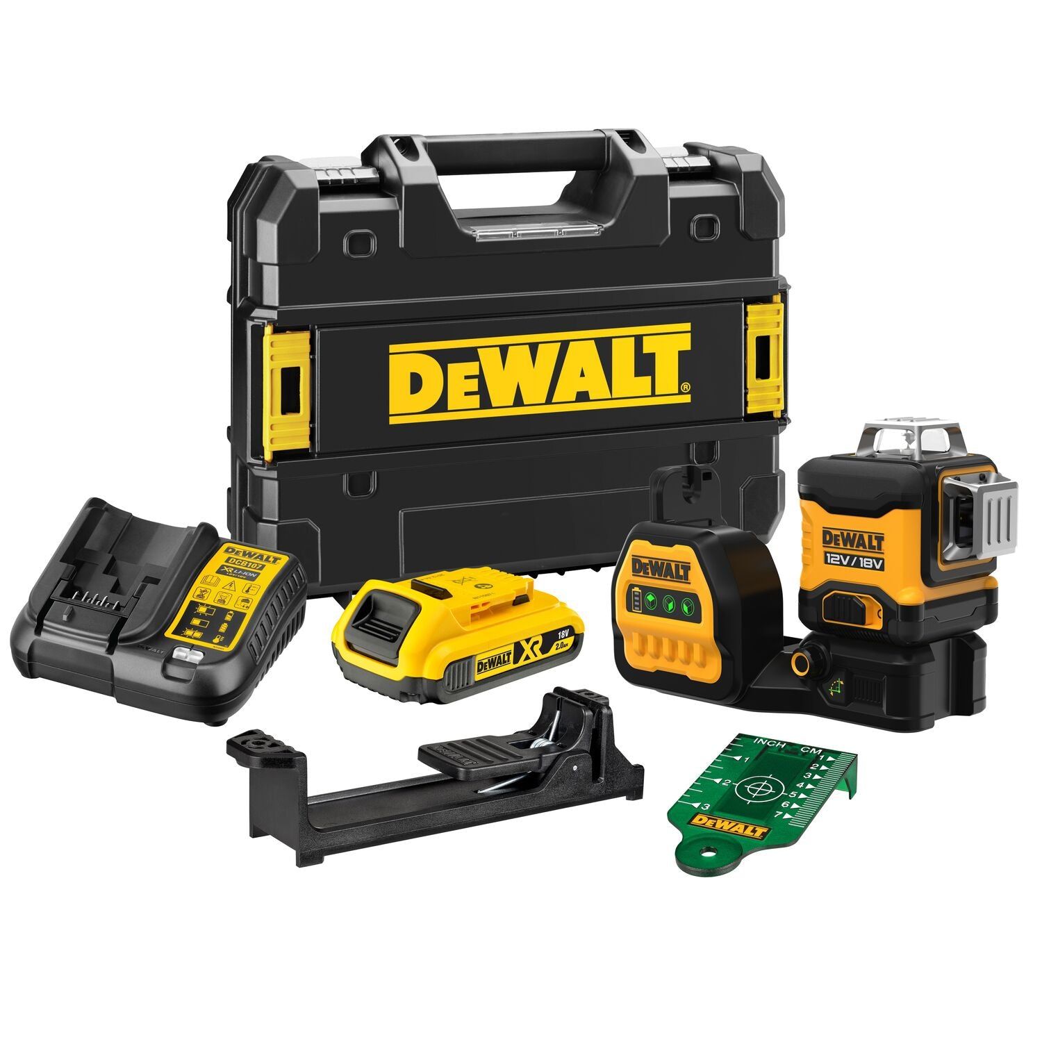 DeWALT DCE089D1G18 Accu kruislijnlaser groen 3x360° 12V/18V XR 2.0Ah in TSTAK