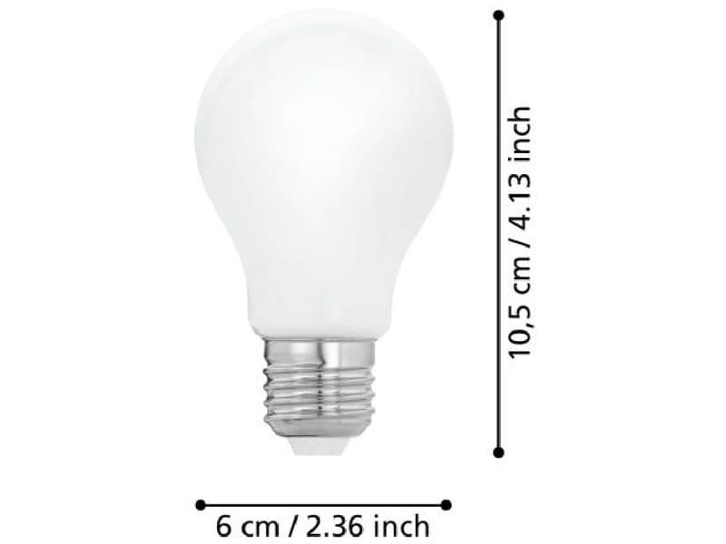 EGLO Leuchten Lampe 9 W E27 Warmweiss LED-Leuchtmittel mit weissem Glas