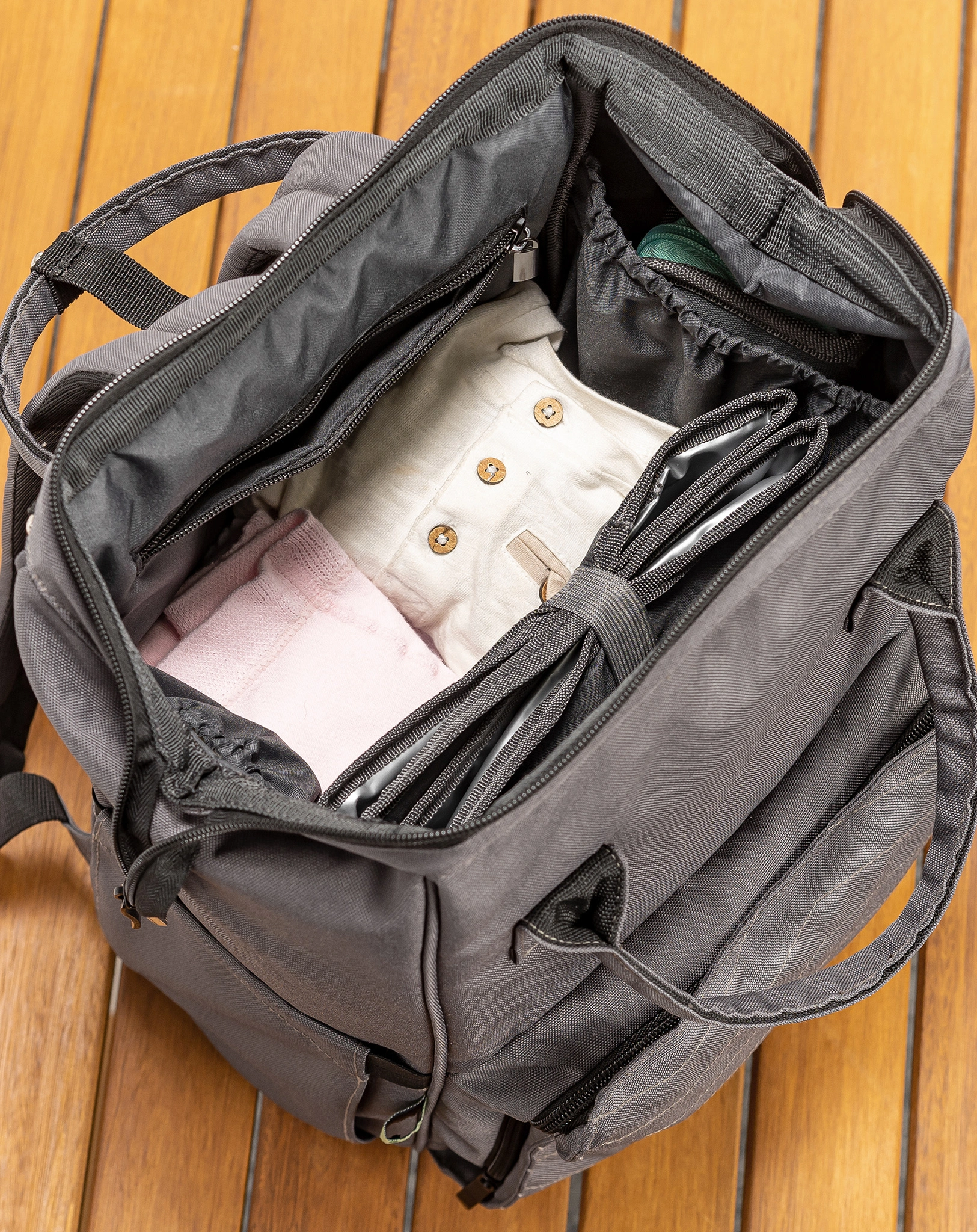 Wickelrucksack GROWING in grau