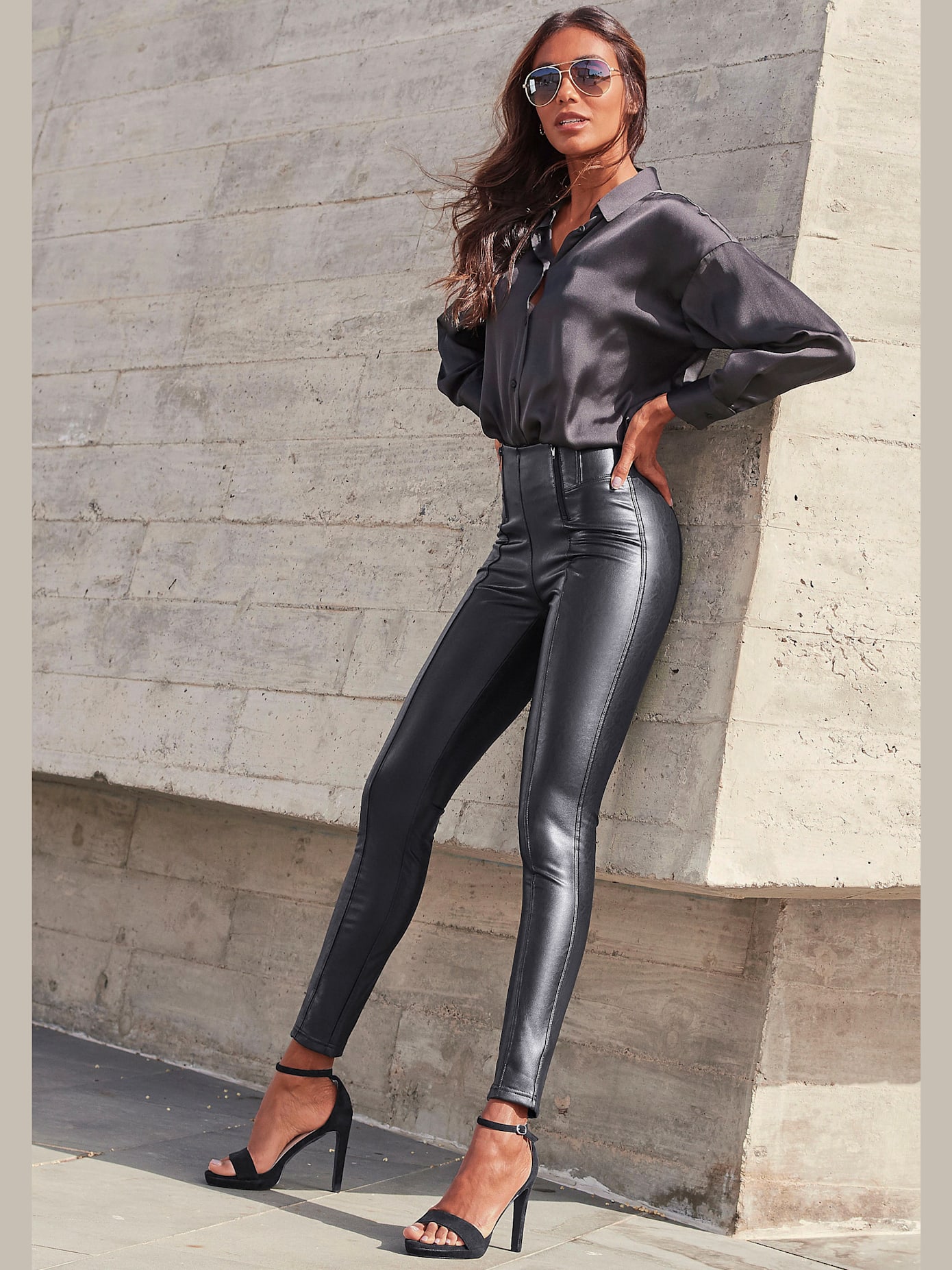 Legging en matière synthétique