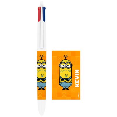 BIC 4 Couleurs - Stylo à bille 4 couleurs Minions 3 - 1 mm - pointe moyenne Bic