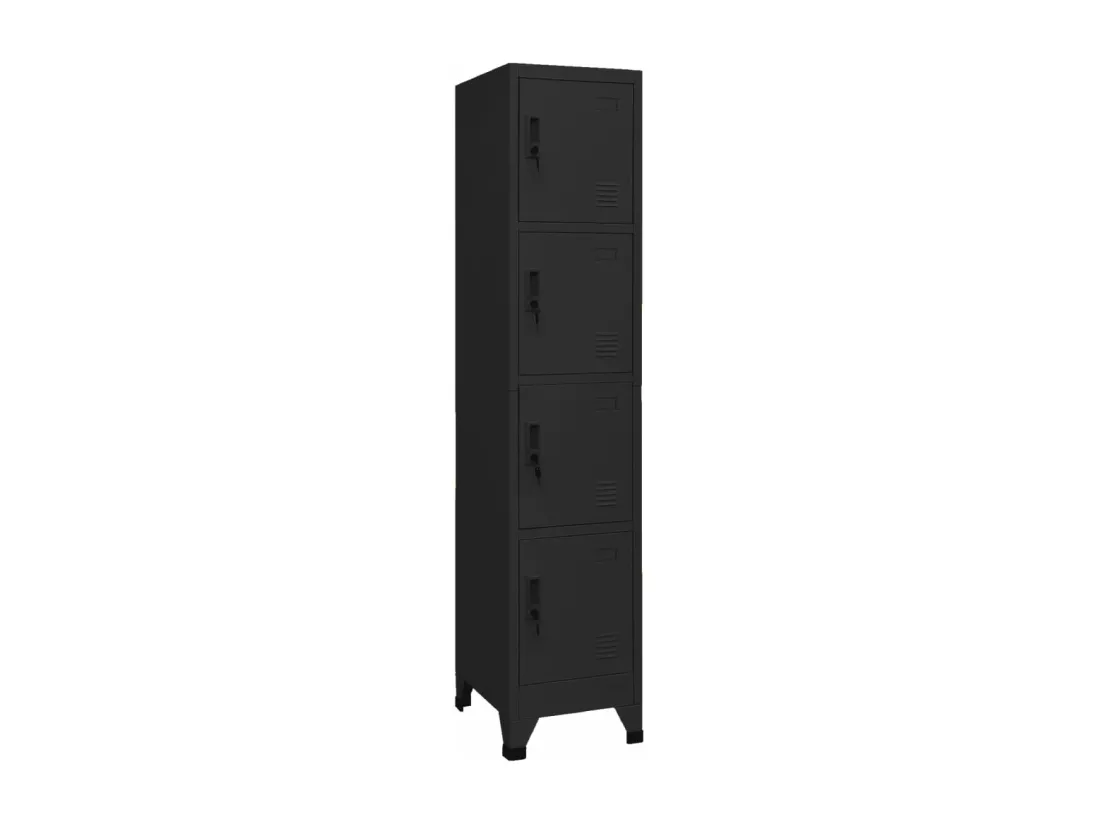 Armoire à casiers Noir 38x45x180 cm Acier