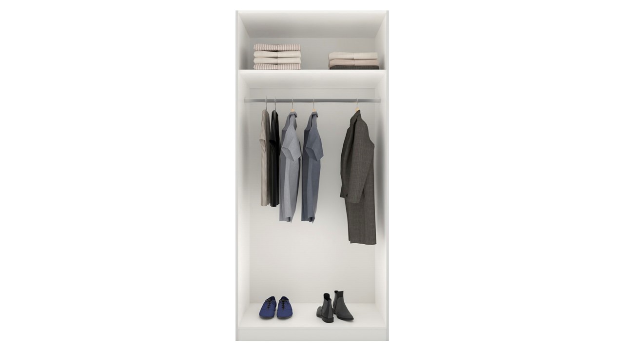 Draaideurkast Compact met spiegeldeuren wit