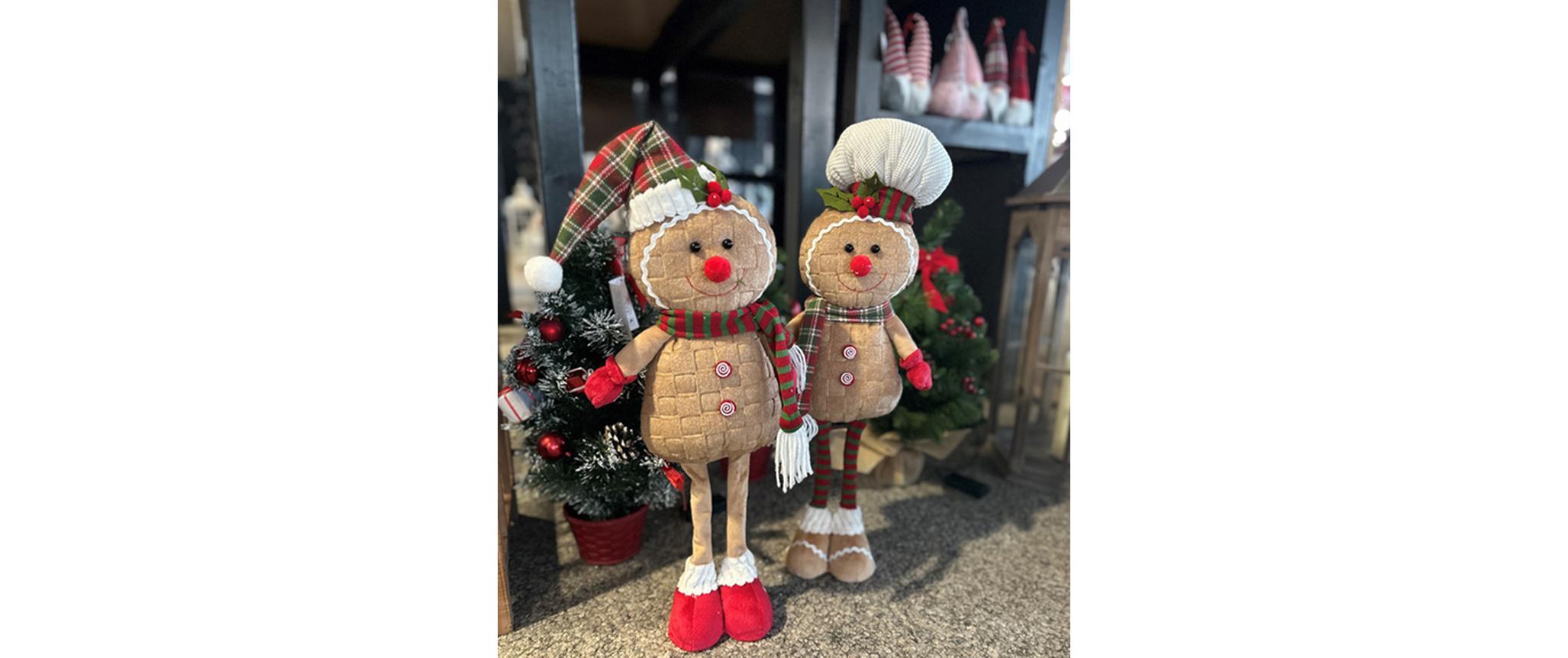 Weihnachtsfigur Lebkuchenmännchen ausziehbar 2er-SetDekofigur