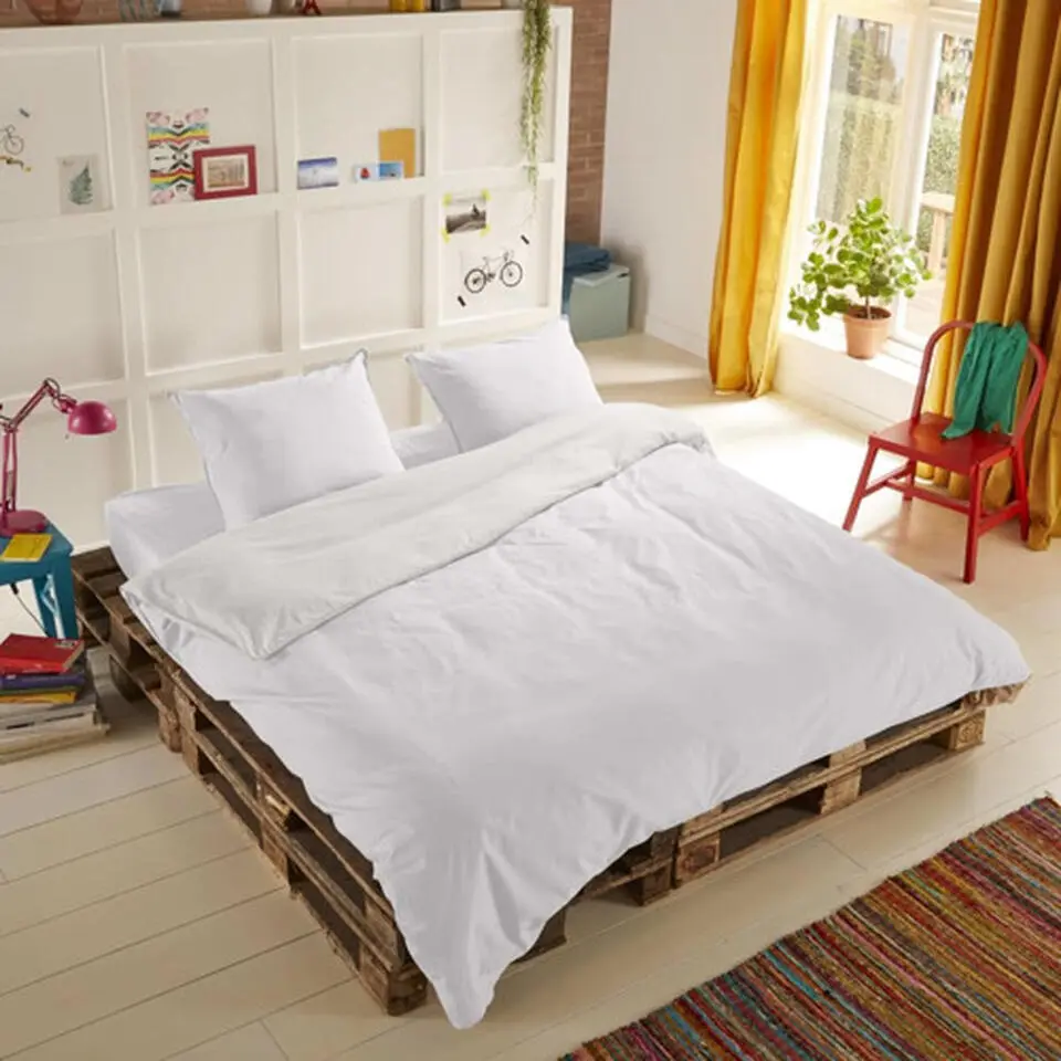 Zavelo Flanellette Effen Dekbedovertrek Wit-2-persoons (200 x 200/220 cm)