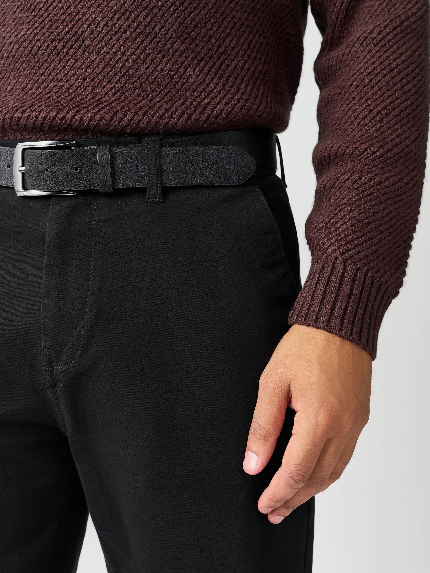 Zwart - Motionflex Chinos Trousers With Belt