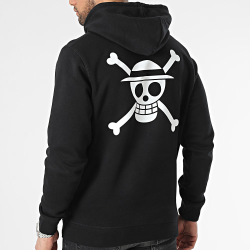 Sweat Capuche Mugiwara Logo Noir Blanc