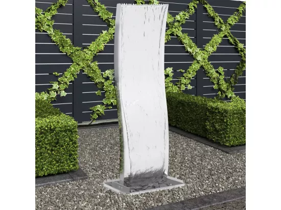Fontaine de jardin avec pompe Acier inoxydable 130cm Courbé