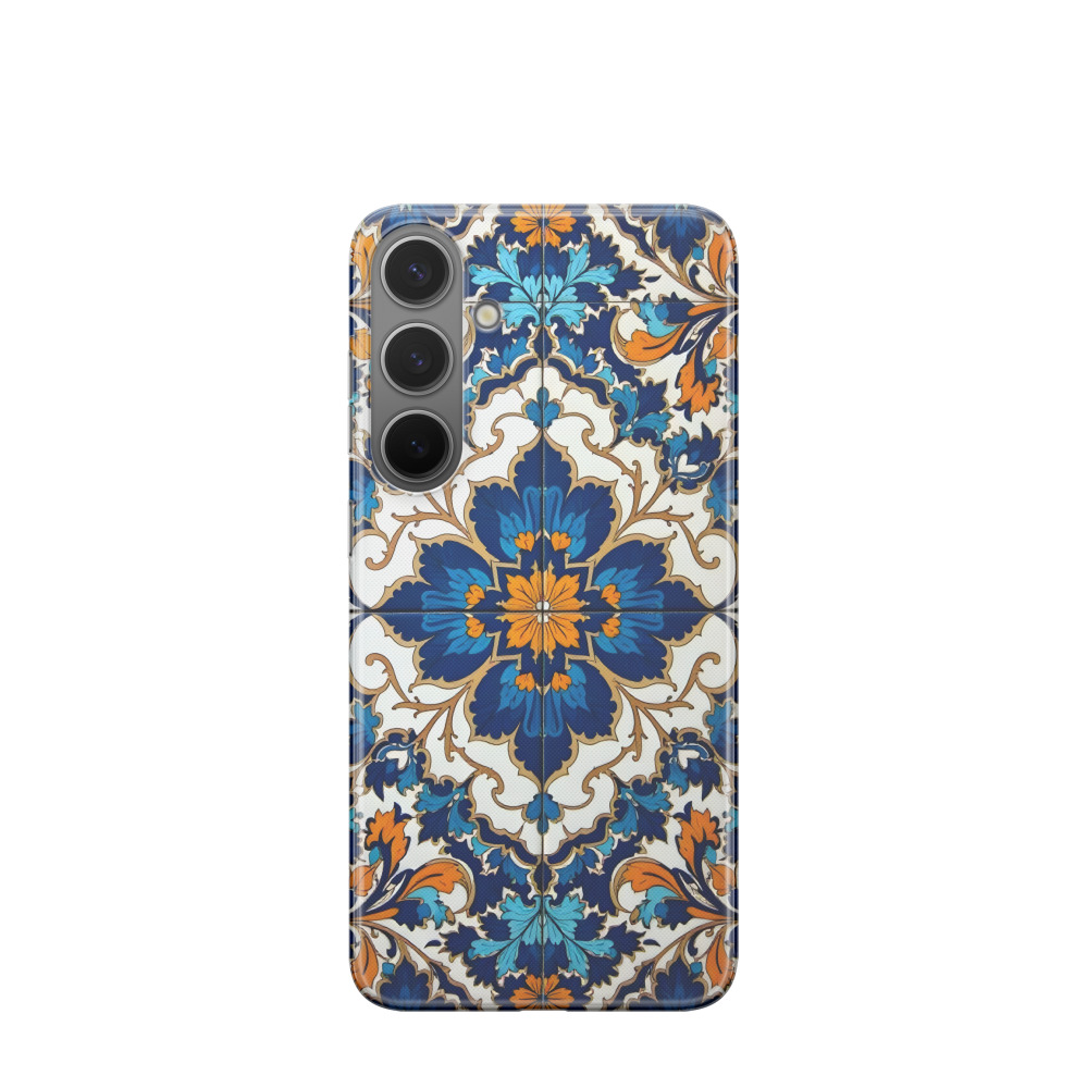 Samsung Galaxy S24 Plus Gummi Hülle Majolika Royale - Blau