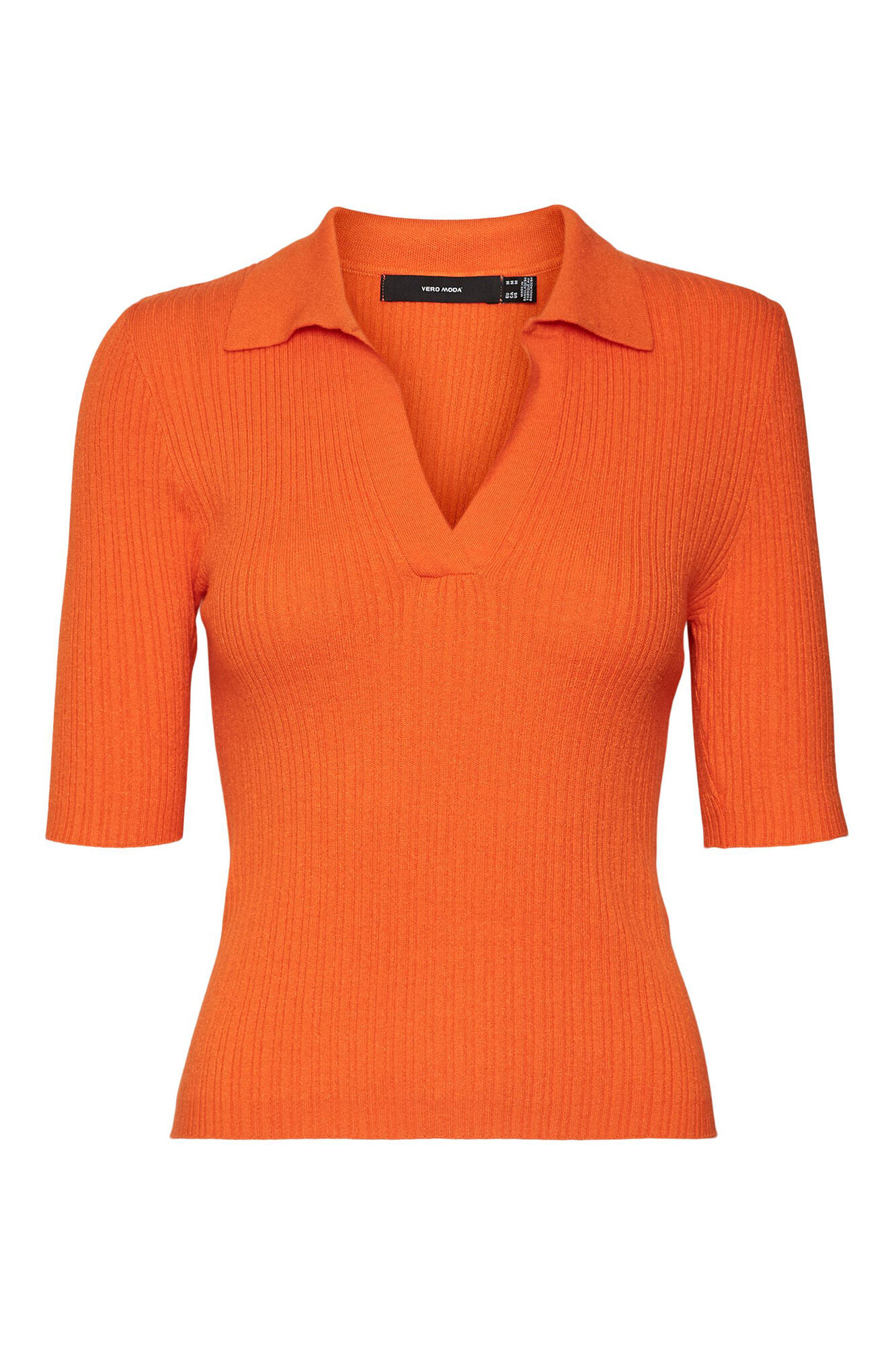 Camisa polo de manga 2/4 - Laranja