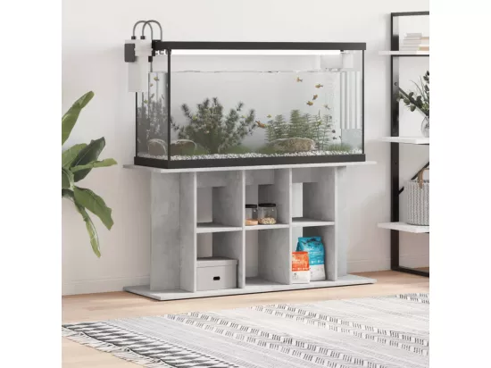Support pour aquarium gris béton 120x40x60 cm bois d'ingénierie