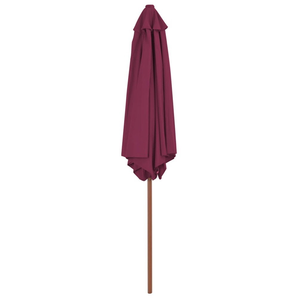 Parasol avec mât en bois 270 cm bordeaux