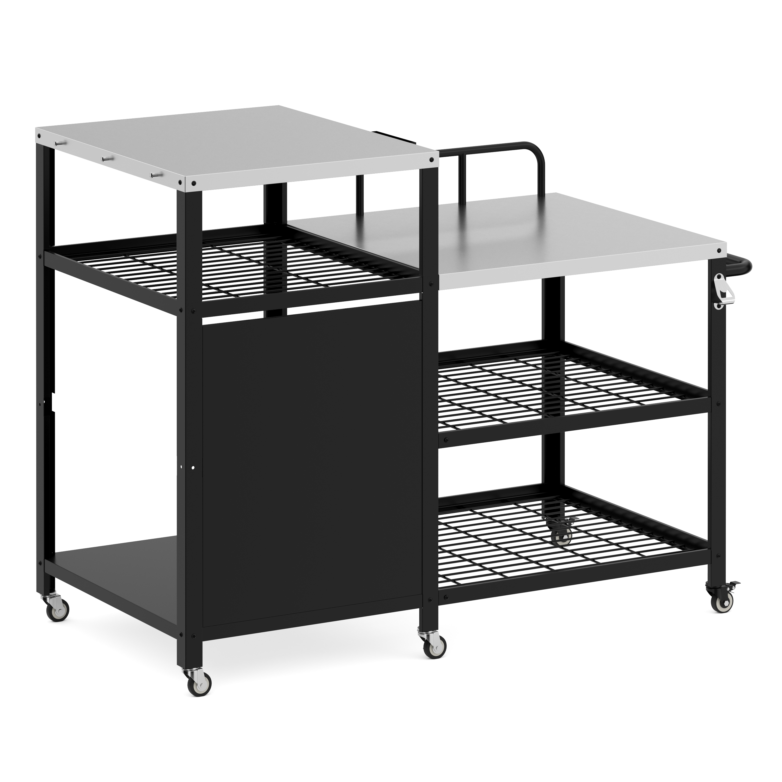 Grill Beistelltisch 135 x 70 x 107 cm schwarz