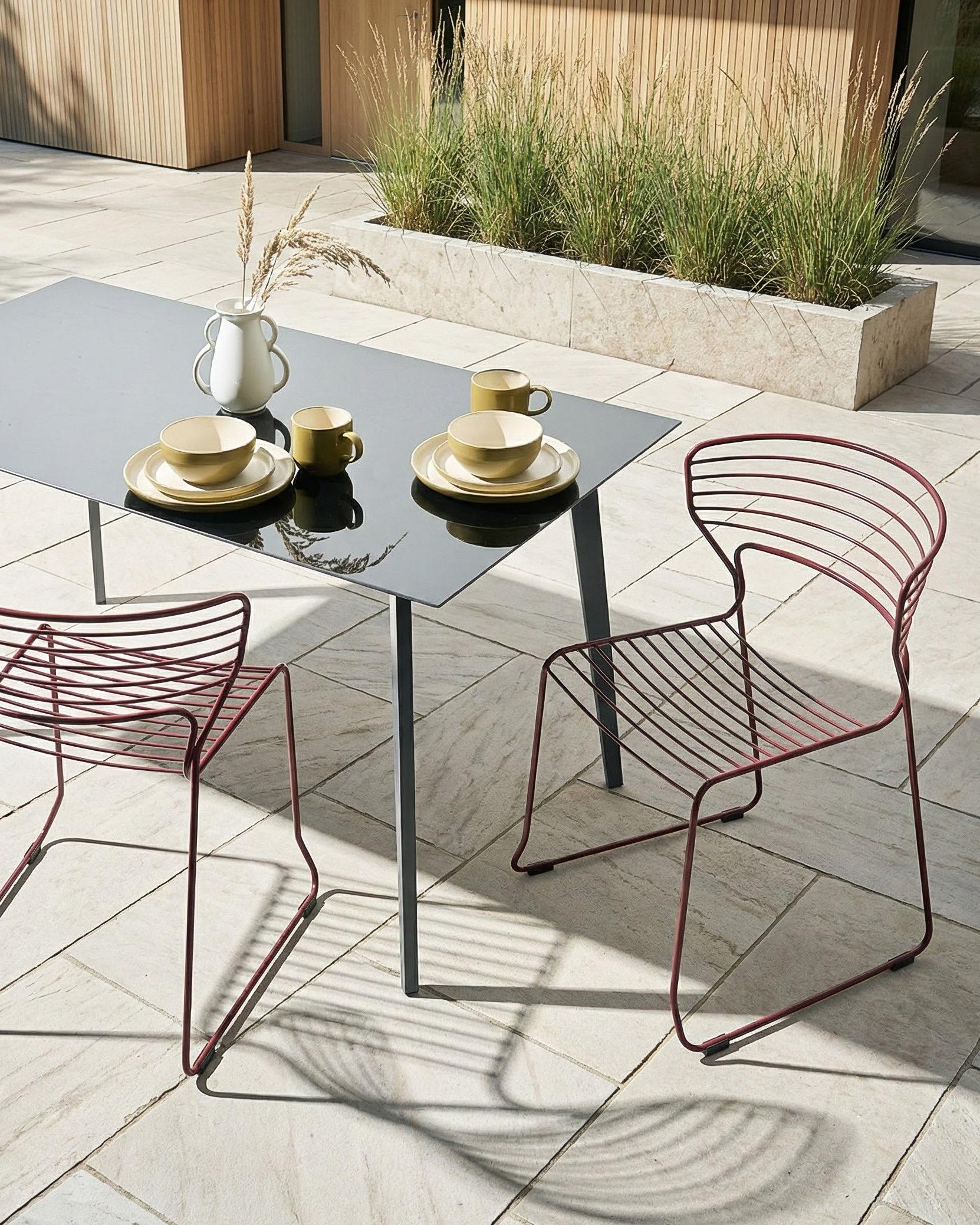 Set van 2 tuinstoelen PISTOIA Metaal Rood