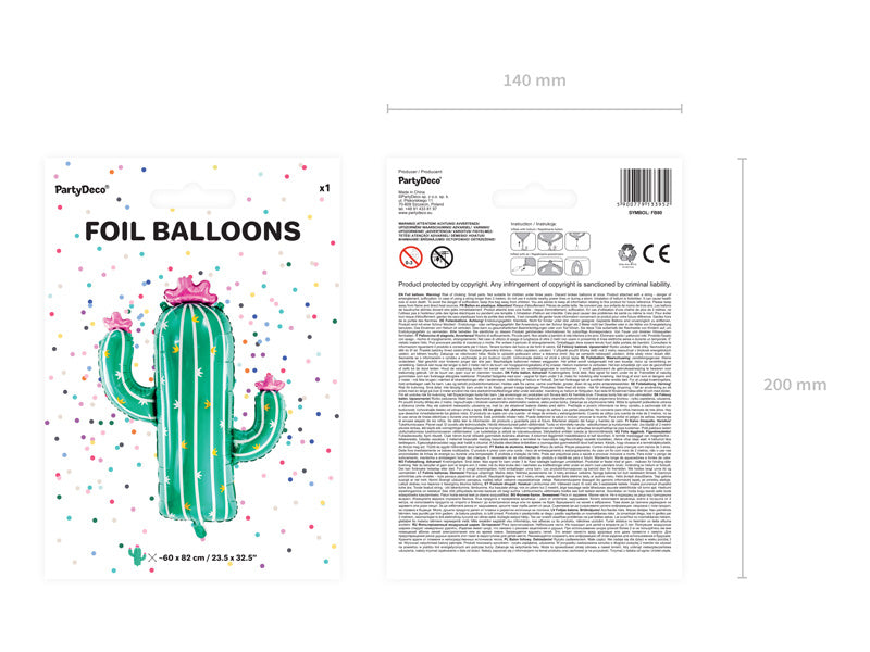 Helium Ballon Cactus Leeg 82cm