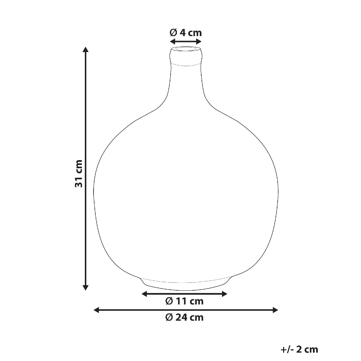 Beliani Vase décoratif CHAPPATHI 31 cm - Rose