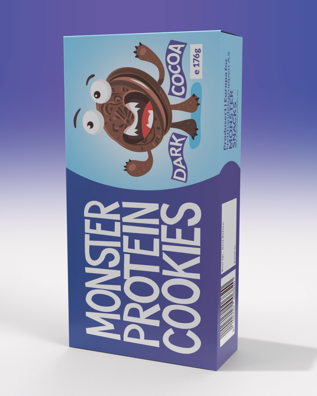 Monster Protein Cookies Dark Cocoa 12x176g - TOLVPAKNING!