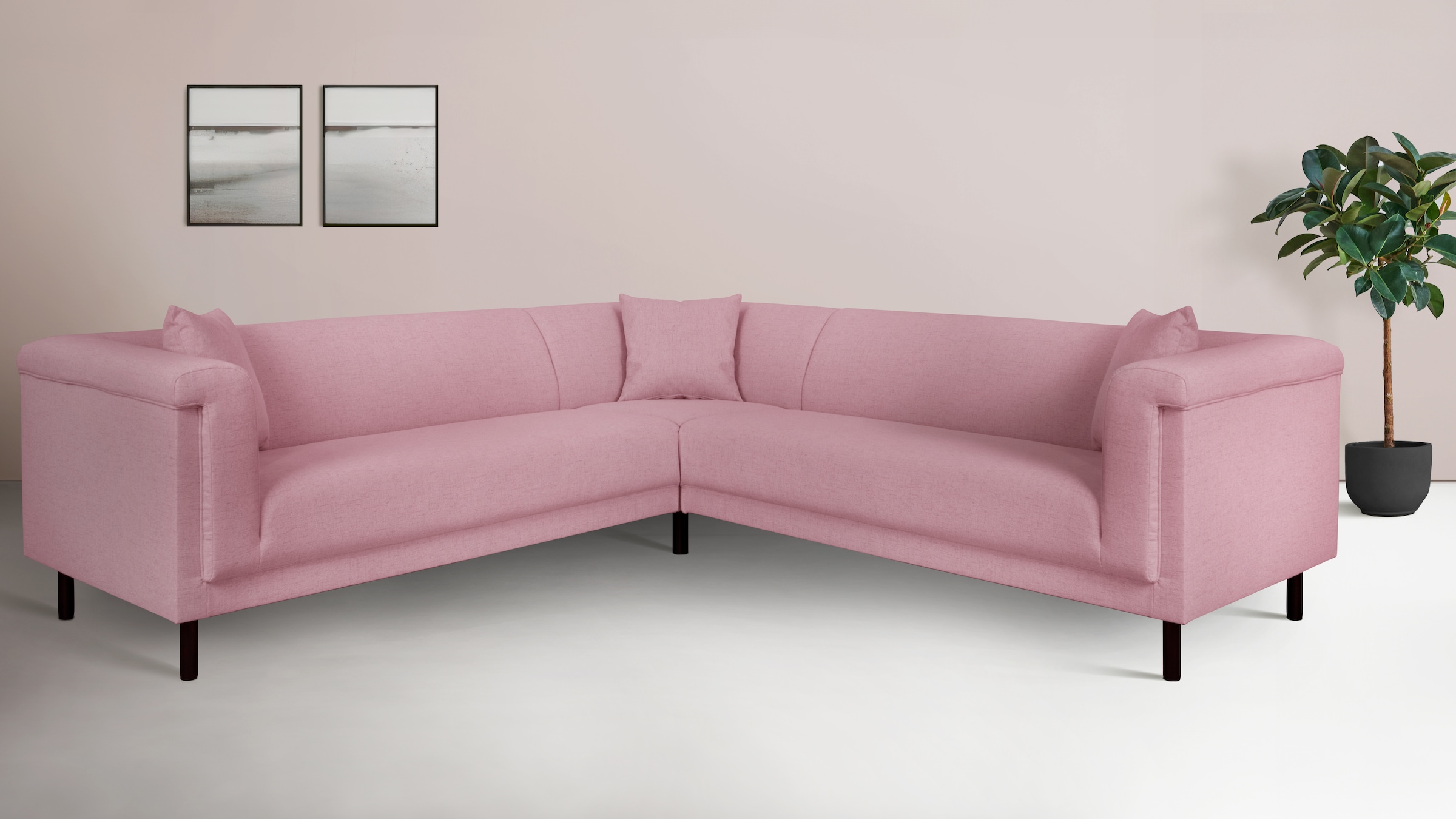 Home affaire Ecksofa »AGNIA L-Form   B/T/H: 244/244/71 cm« incl. Zierkissen, gleichschenklig, auch in Cord